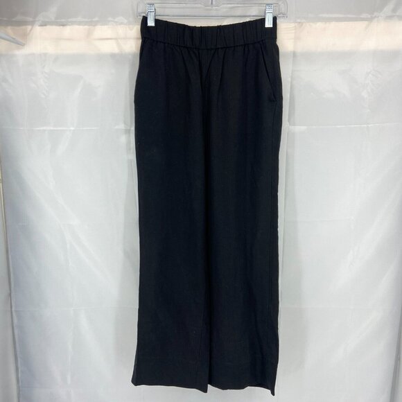Everlane Women 2 Pull On Pants Ankle Length Straight Leg Black Stretch Waist - Picture 1 of 10